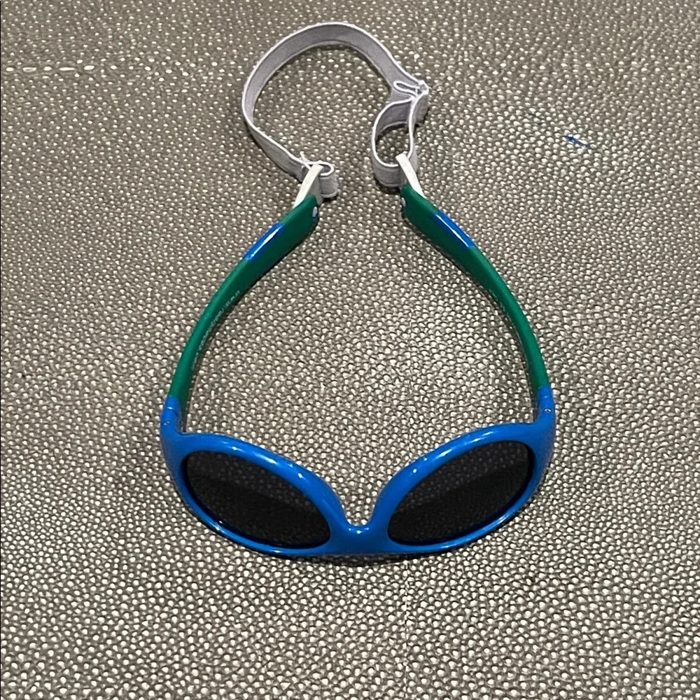 Blue & Green Kids Sunglasses with White Strap